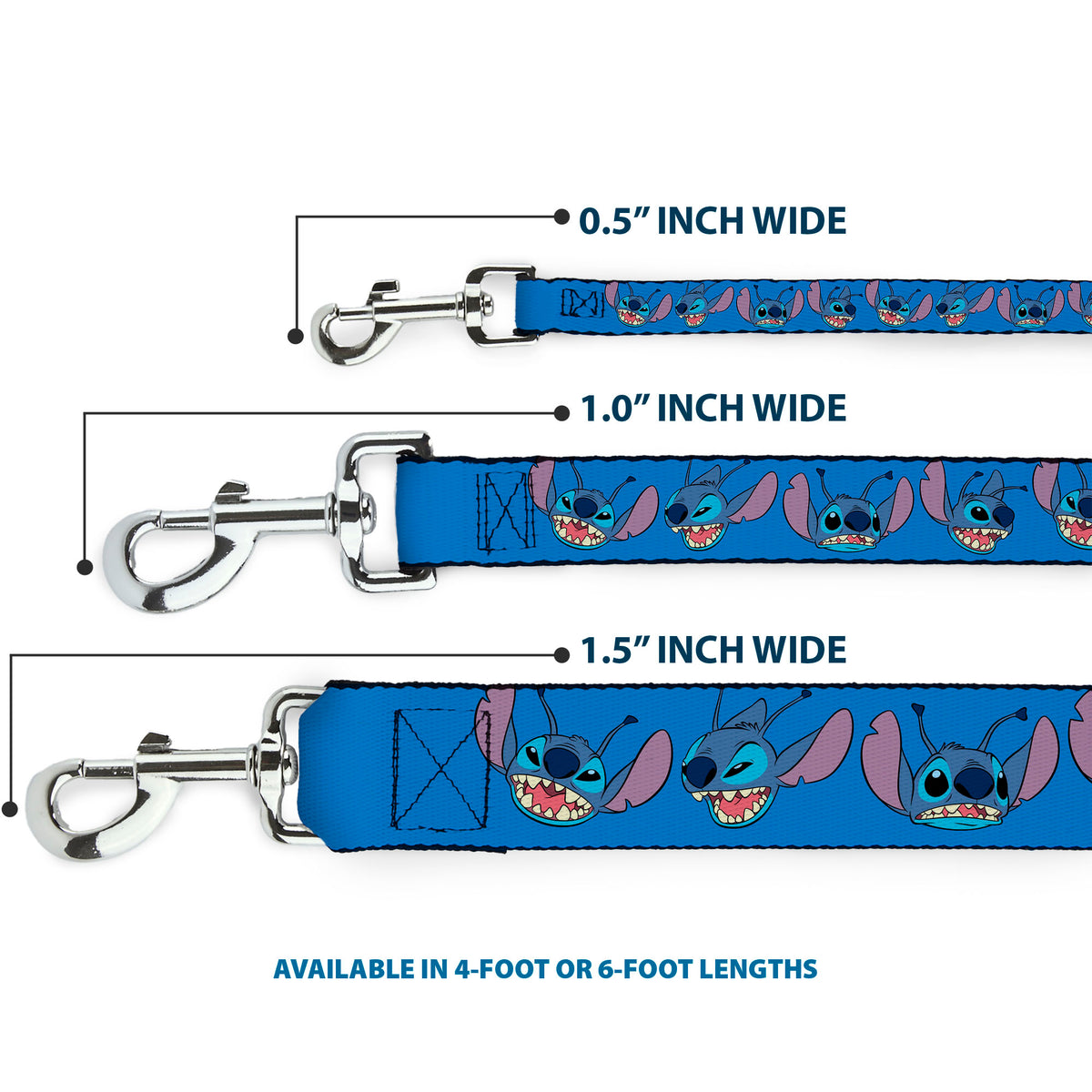 Dog Leash - Lilo and Stitch Stitch Expressions Blue Dog Leashes Disney