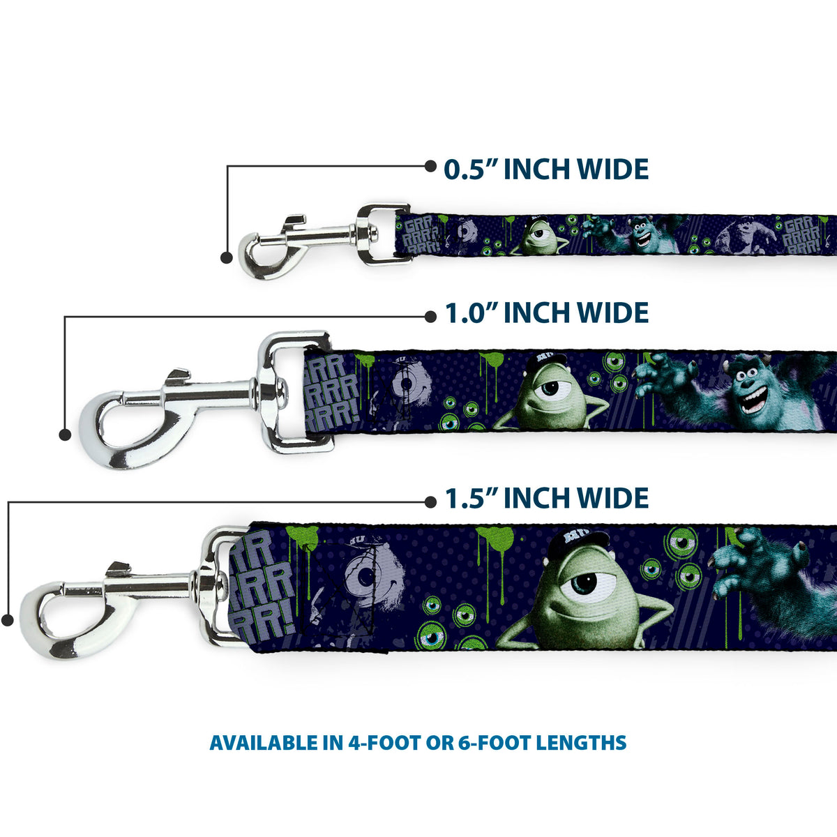 Dog Leash - Monsters University Sully & Mike Poses/GRRRRR! Dog Leashes Disney