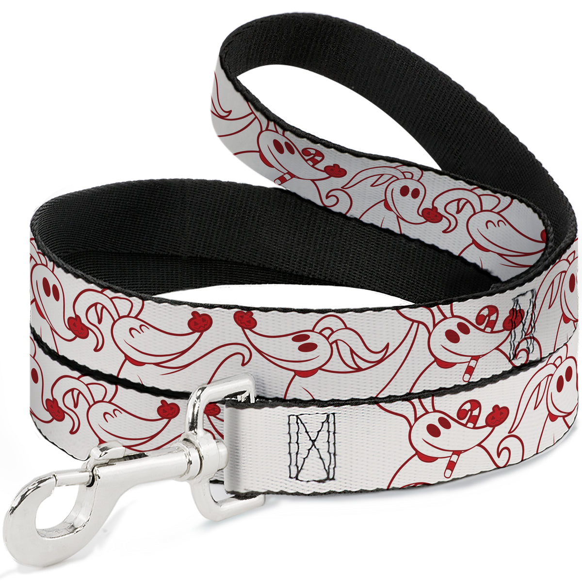 Dog Leash - The Nightmare Before Christmas Zero Candy Cane Poses White/Reds Dog Leashes Disney