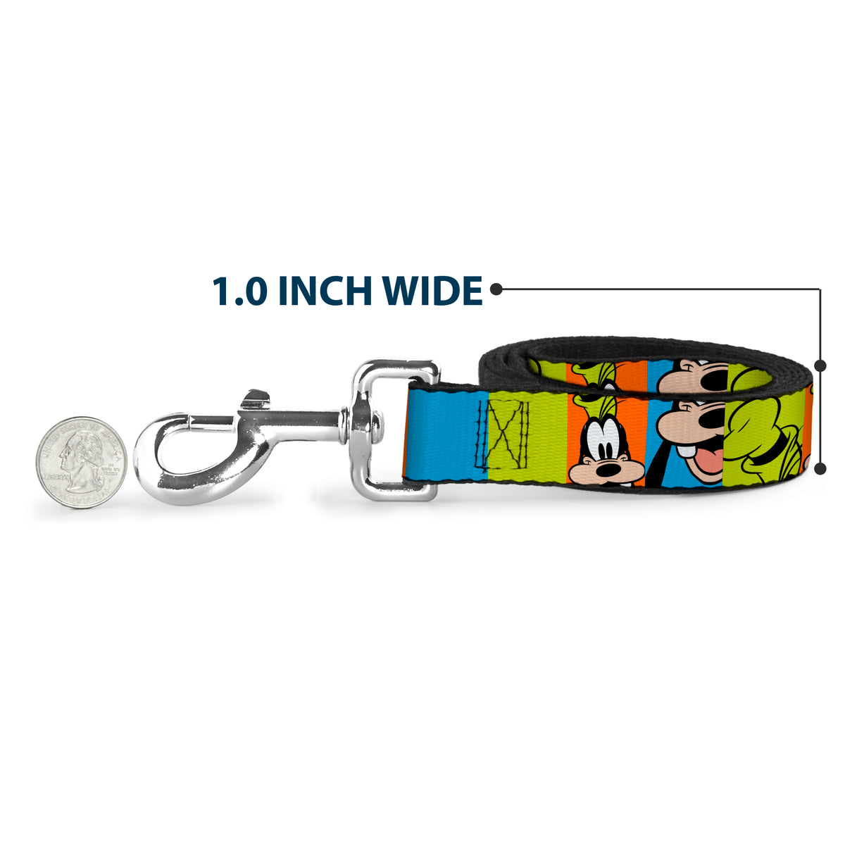 Dog Leash - Goofy Face and Hat Blocks Multi Color Dog Leashes Disney