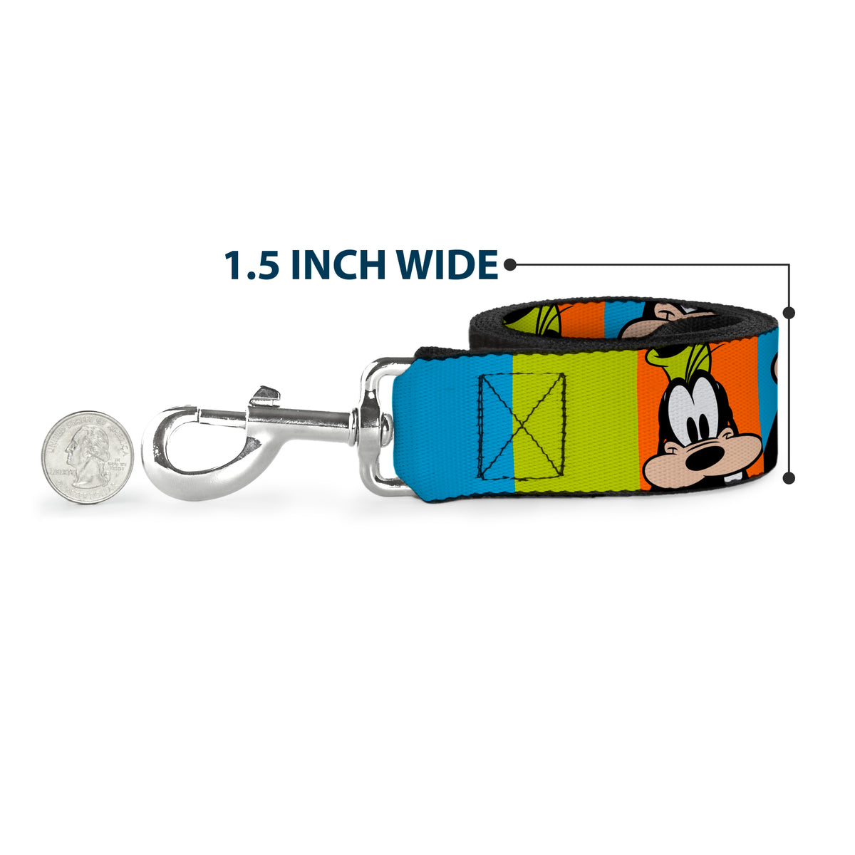 Dog Leash - Goofy Face and Hat Blocks Multi Color Dog Leashes Disney