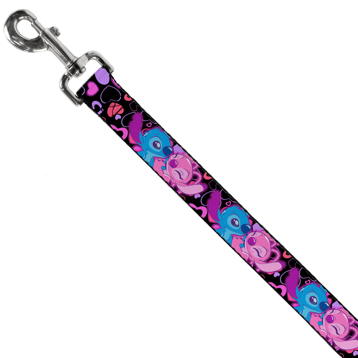 Dog Leash - Stitch and Angel Hugging Pose Black Dog Leashes Disney