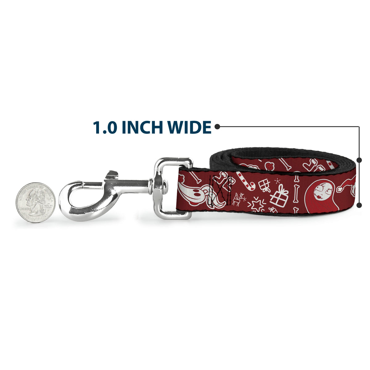 Dog Leash - The Nightmare Before Christmas Icons Collage Burgundy/Reds Dog Leashes Disney