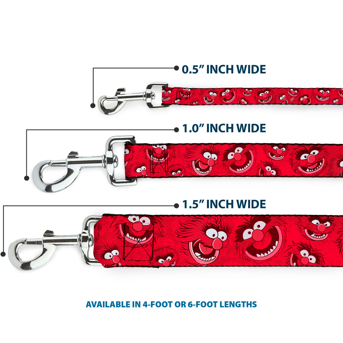 Dog Leash - Animal Expressions Scattered Reds Dog Leashes Disney