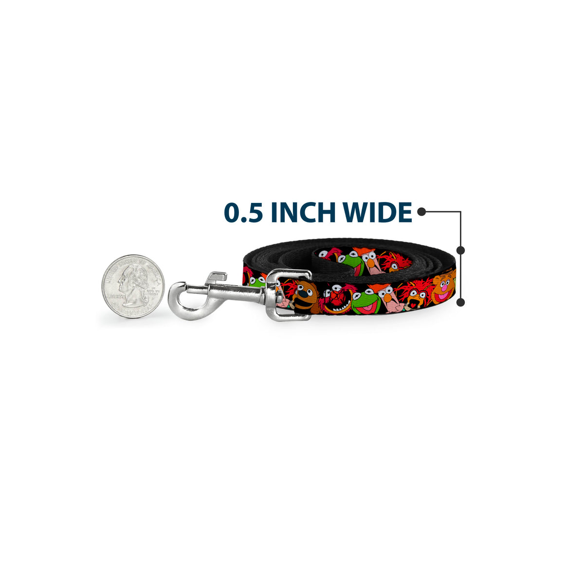 Dog Leash - Muppets Faces Black Dog Leashes Disney