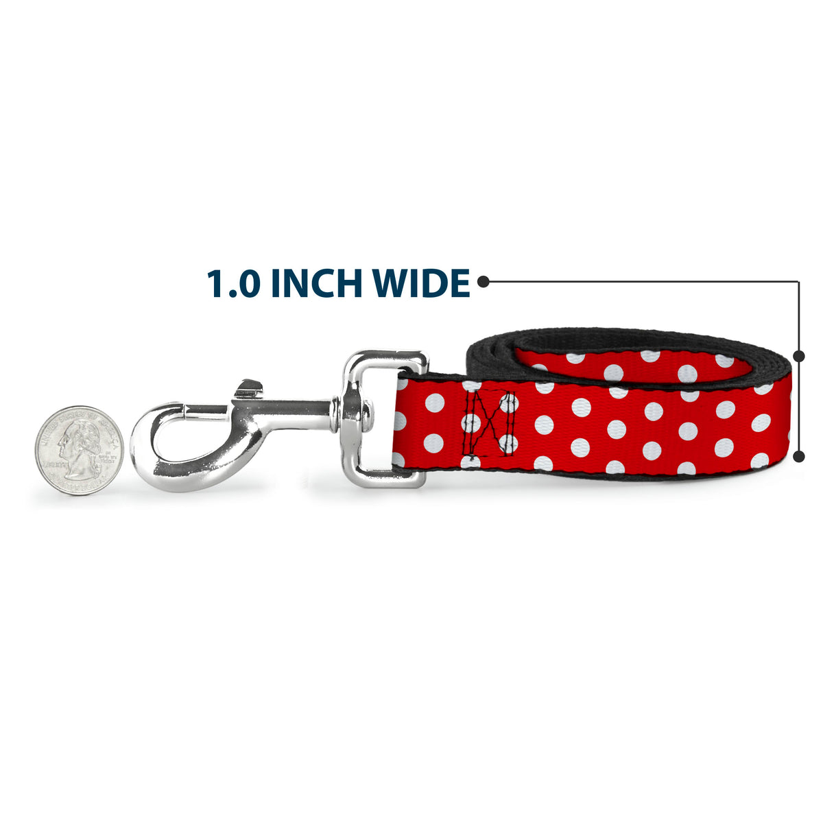 Dog Leash - Minnie Mouse Polka Dots Red/White Dog Leashes Disney