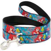 Dog Leash - Ariel & Flounder Vivid Underwater Poses Dog Leashes Disney