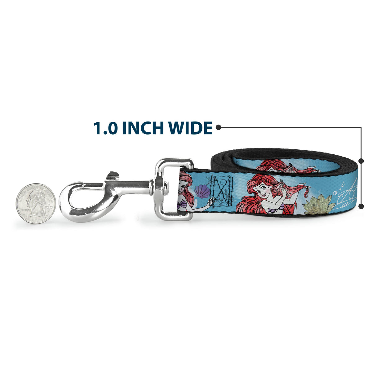 Dog Leash - ARIEL Sketch Poses Blues/Lavender Dog Leashes Disney