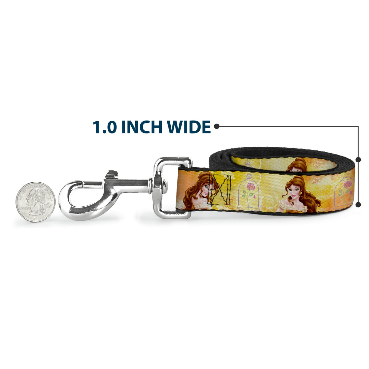 Dog Leash - Belle Poses/Enchanted Rose/Story Script Yellow/Pinks Dog Leashes Disney