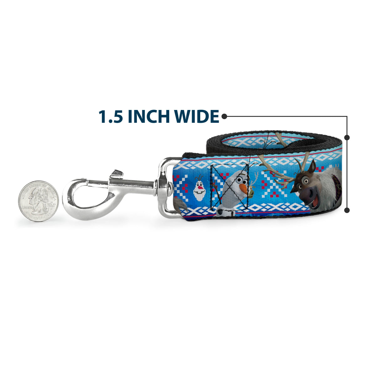 Dog Leash - Olaf/Snowflakes Stitch Blues/White Dog Leashes Disney
