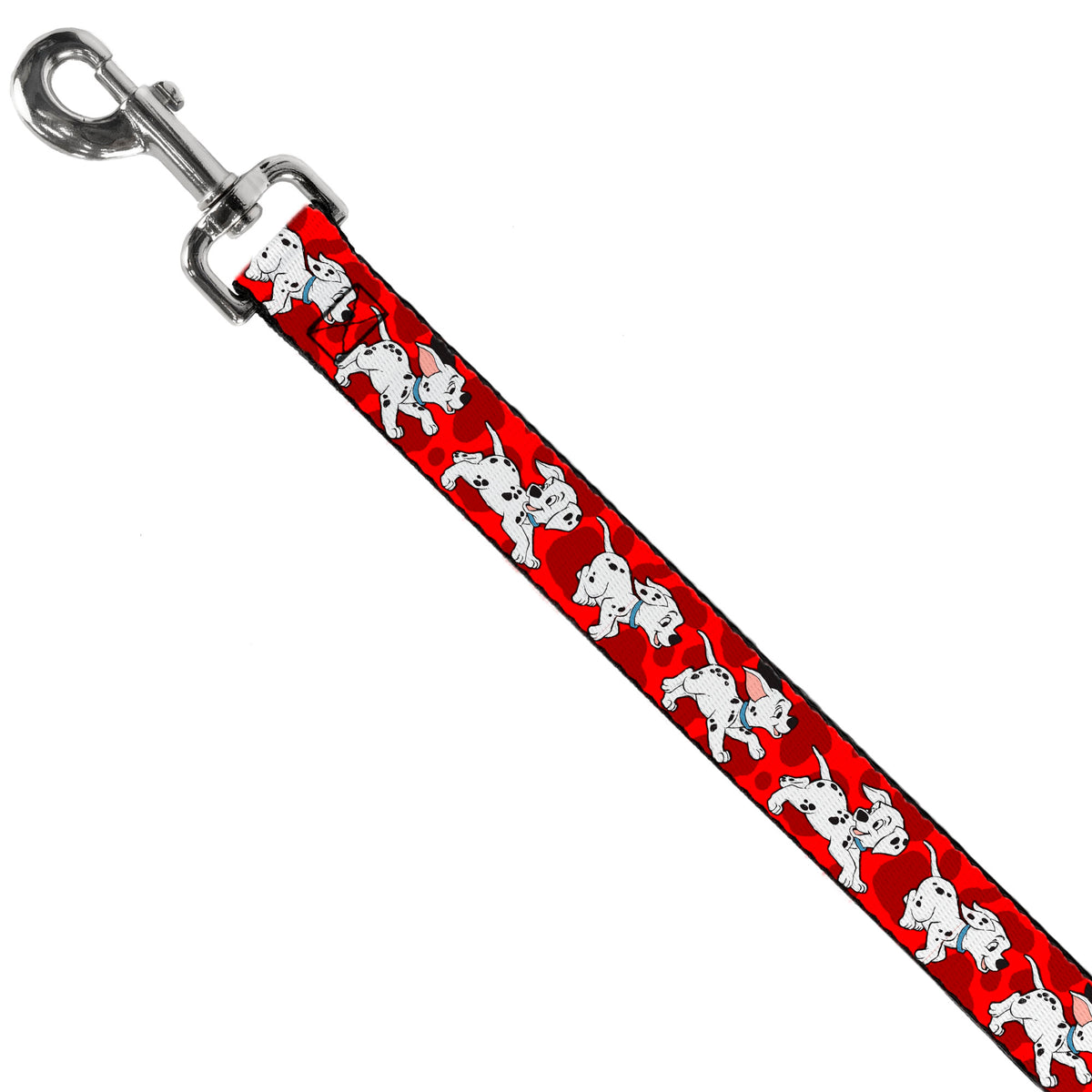 Dog Leash - Dalmatians Running/Paws Reds/White/Black Dog Leashes Disney