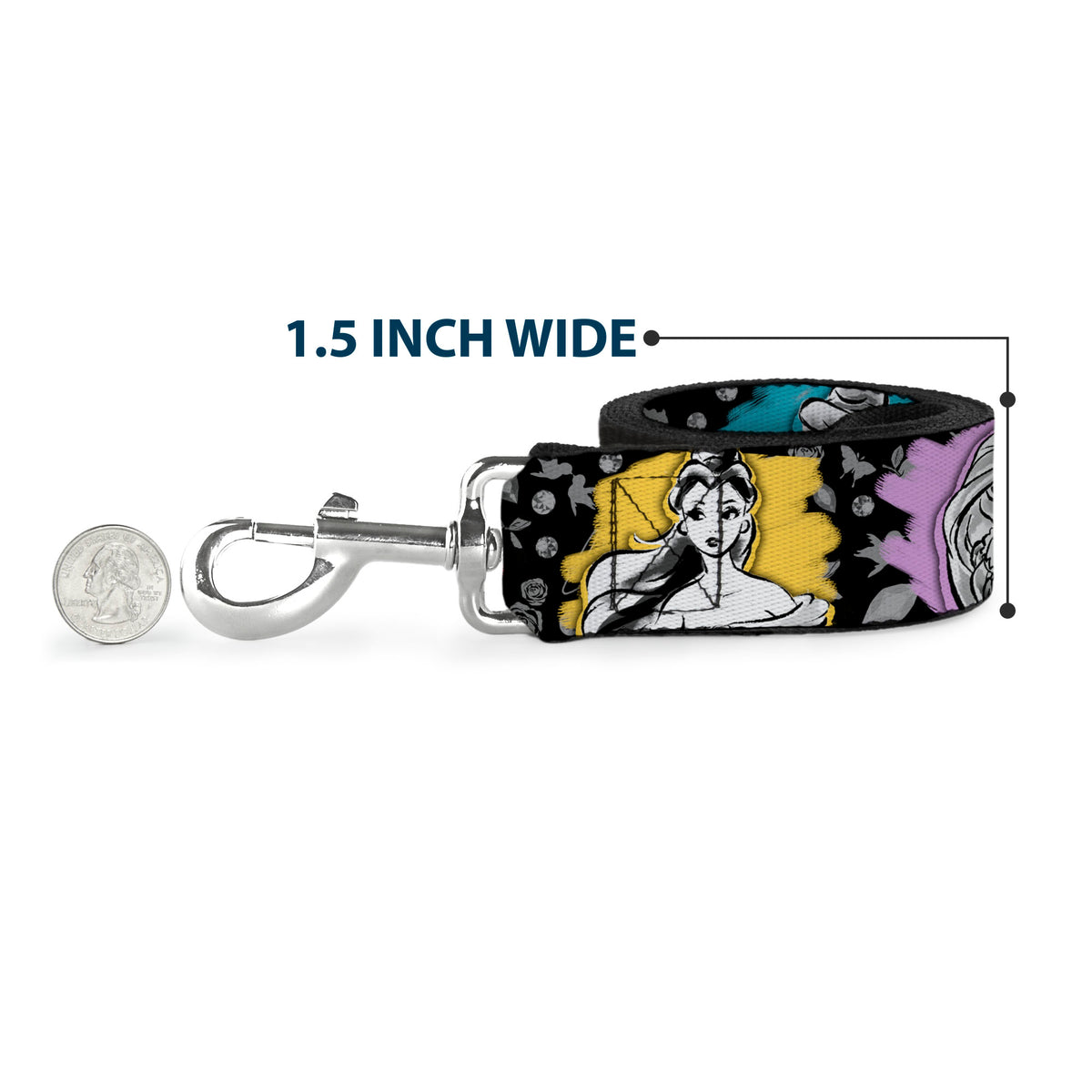 Dog Leash - ANNA Poses/Anna Monogram Heart Cameo Pinks/Yellow Dog Leashes Disney