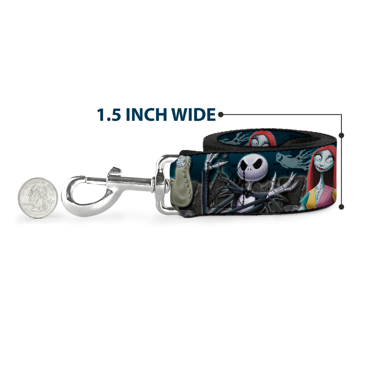 Dog Leash - INSIDE OUT 6-Character Pose Sparkle Blue/White Dog Leashes Disney