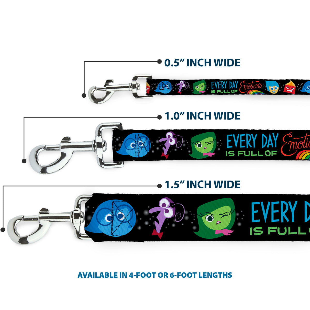 Dog Leash - INSIDE OUT/Emotion Expressions/EVERY DAY IS FULL OF EMOTIONS Dog Leashes Disney