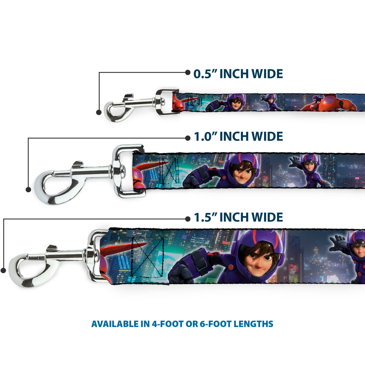Dog Leash - Hiro & Baymax Action Poses/San Fransokyo Dog Leashes Disney