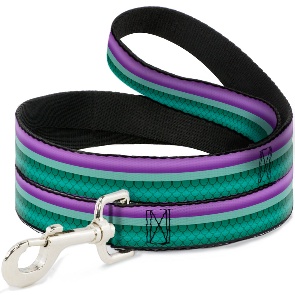 Dog Leash - Little Mermaid Stripe/Shell Purple/Green/Gold Dog Leashes Disney