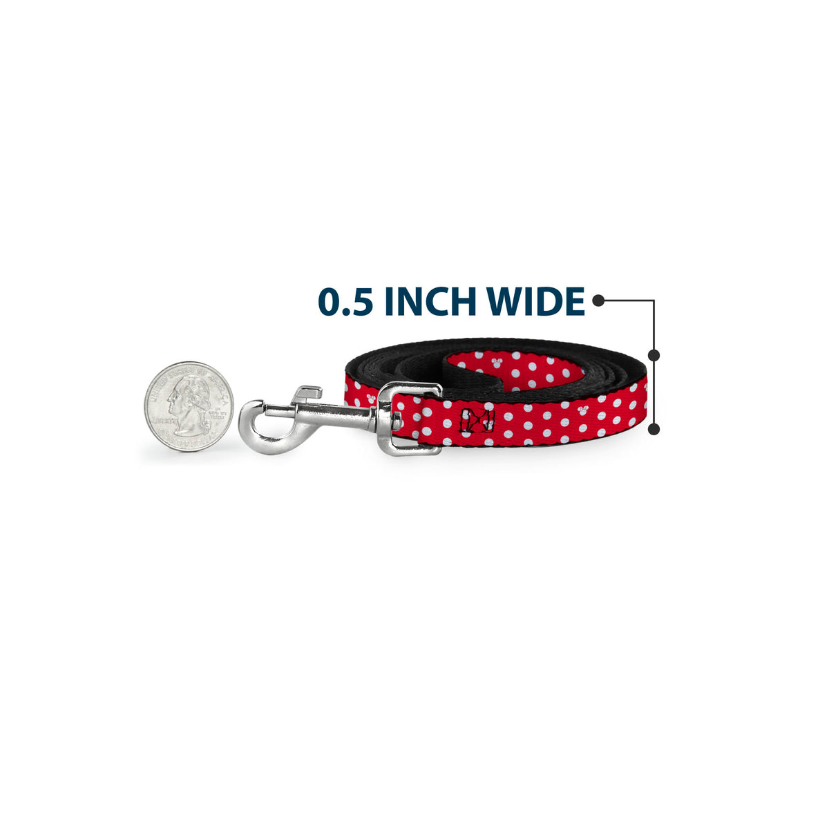 Dog Leash - Minnie Mouse Polka Dot/Mini Silhouette Red/White Dog Leashes Disney
