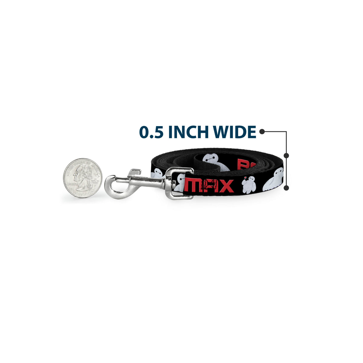 Dog Leash - BAYMAX Poses Black/White/Red Dog Leashes Disney