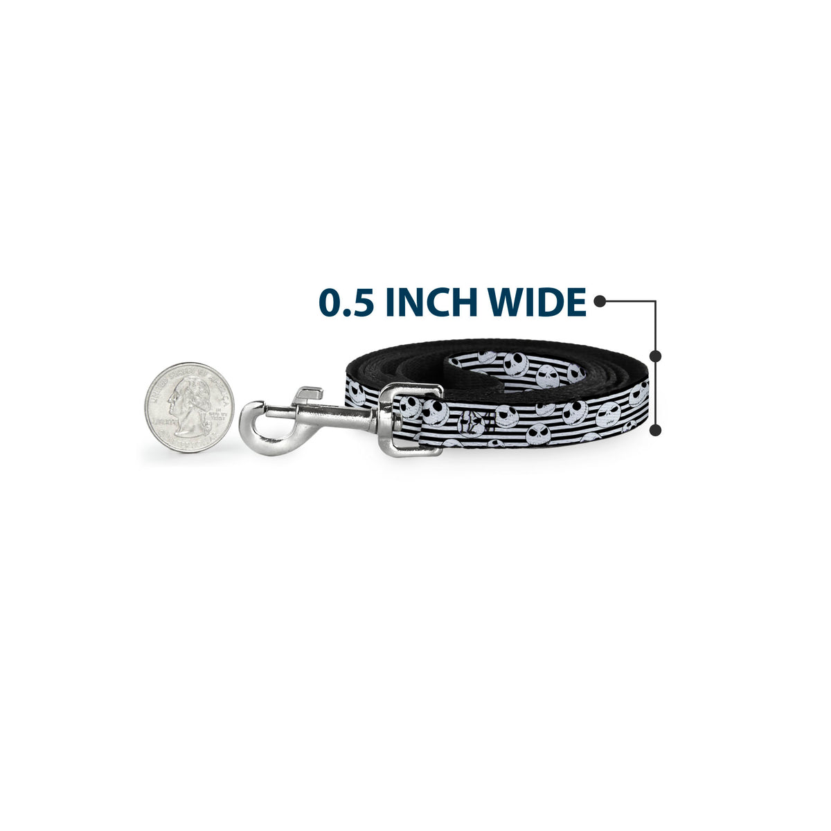 Dog Leash - Jack Expressions/Stripe White/Black Dog Leashes Disney