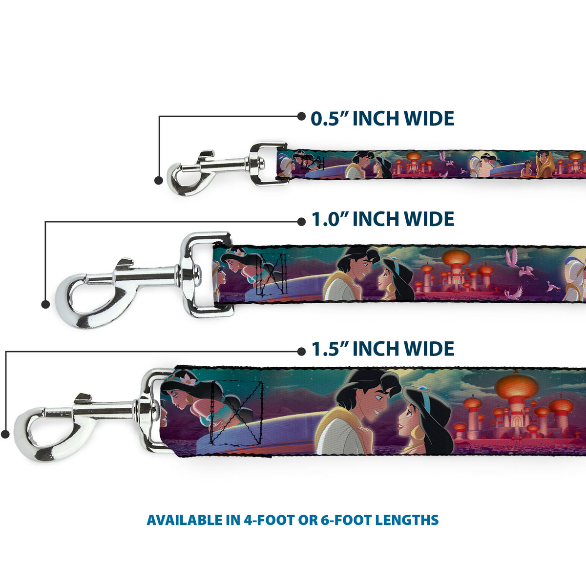 Dog Leash - Aladdin & Jasmine Scenes/Castle/Birds Dog Leashes Disney