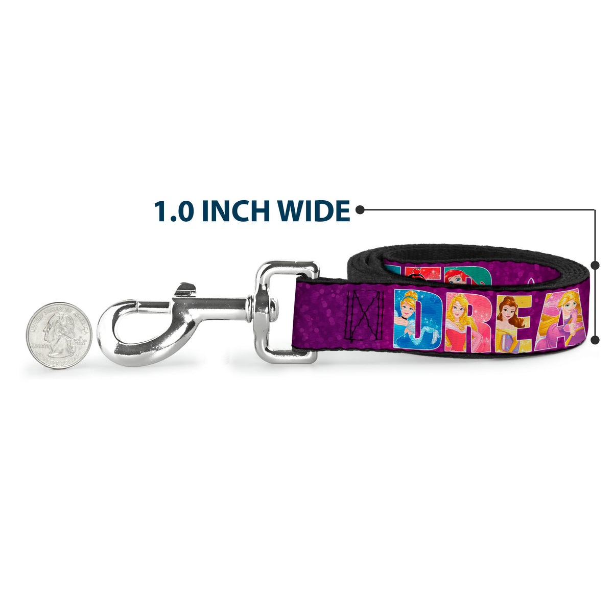 Dog Leash - Disney DREAMER 7-Sparkling Princesses/Tiara Purple/White Dog Leashes Disney