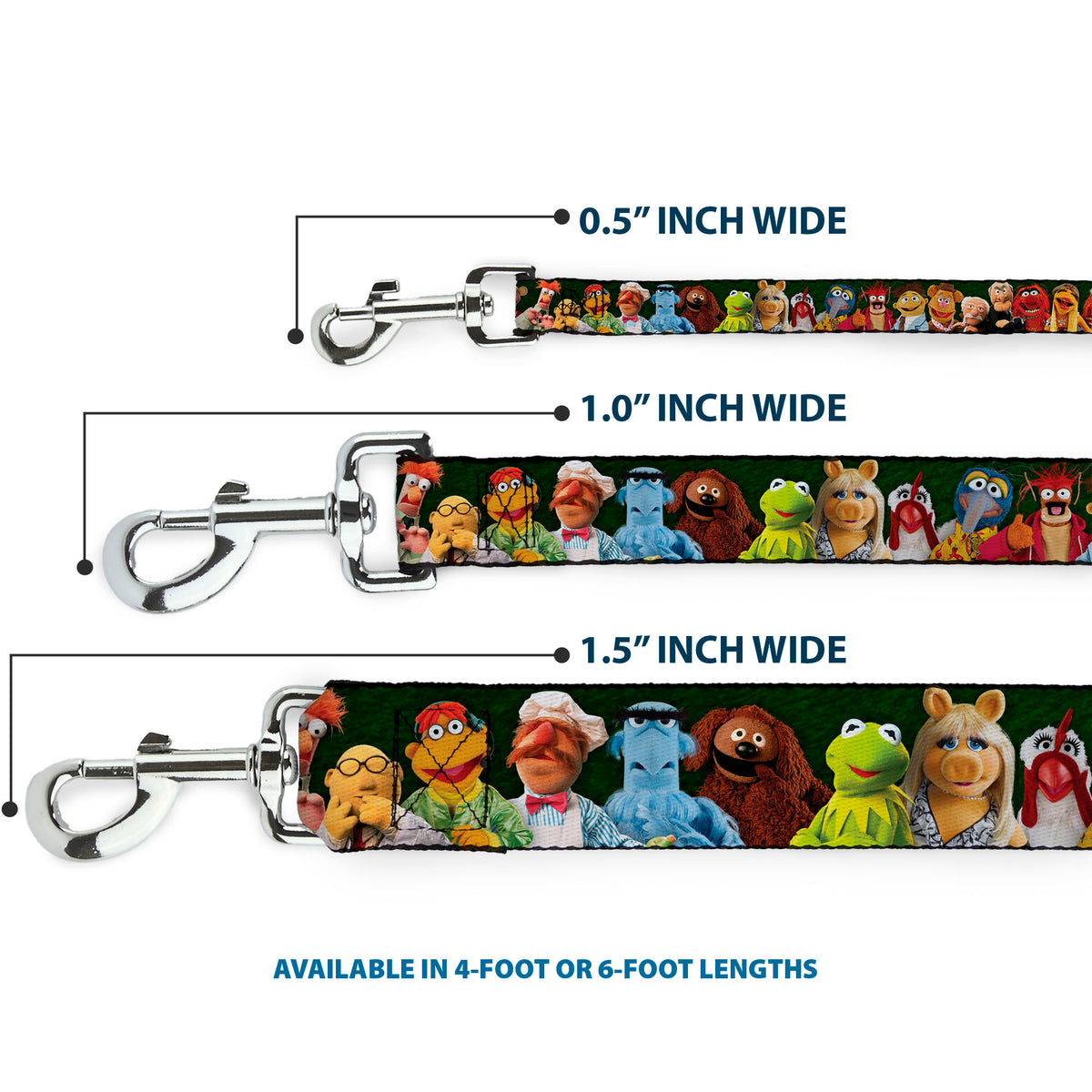 Dog Leash - Muppets 20-Character Group Pose Greens Dog Leashes Disney