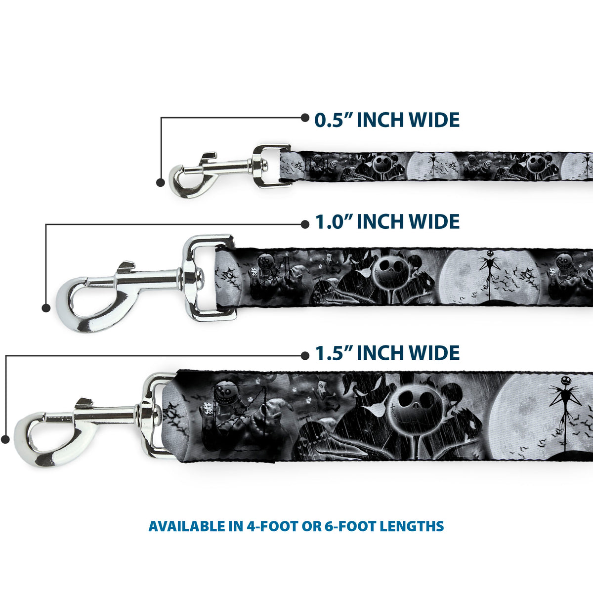 Dog Leash - Jack & Oogie Boogie Scenes Grays Dog Leashes Disney