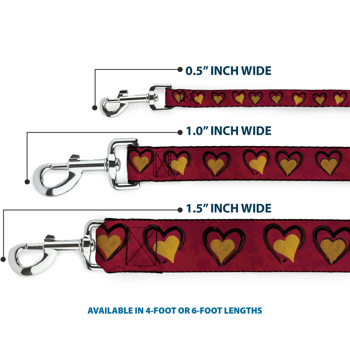 Dog Leash - Alice in Wonderland Queen's Hearts Reds/Black/Gold Dog Leashes Disney