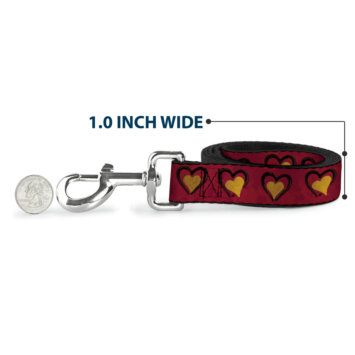 Dog Leash - Alice in Wonderland Queen's Hearts Reds/Black/Gold Dog Leashes Disney