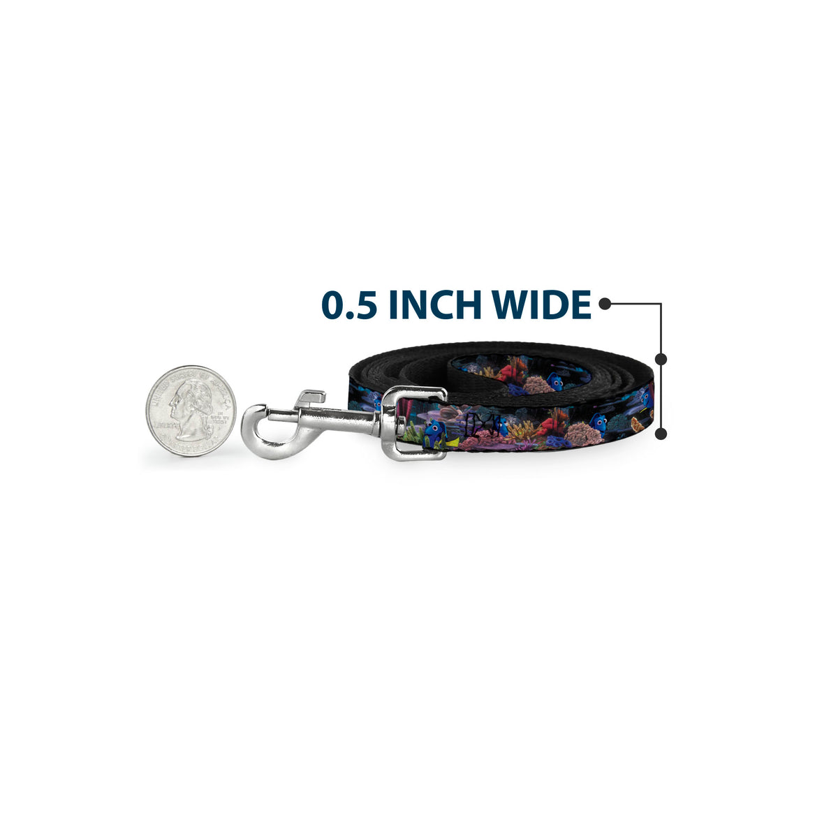 Dog Leash - Dory 4-Hiding Poses Under the Sea Dog Leashes Disney