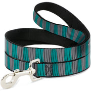 Dog Leash - Cheshire Cat Stripes Gray/Teal/Black Dog Leashes Disney