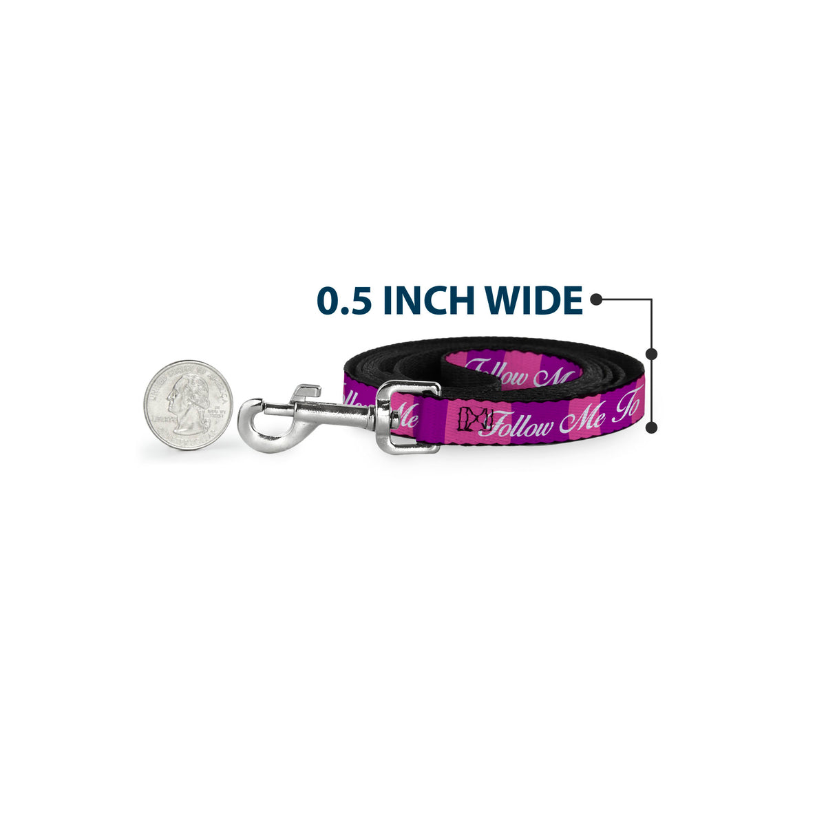 Dog Leash - Cheshire Cat Stripe/FOLLOW ME TO WONDERLAND Pink/Purple/White Dog Leashes Disney