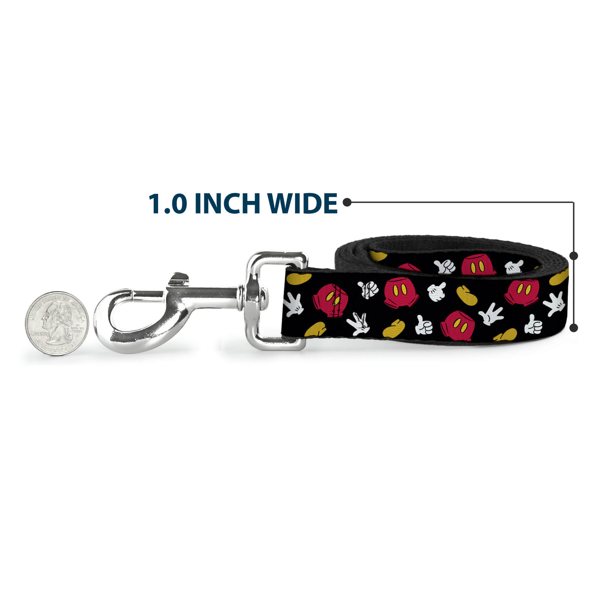 Dog Leash - Mickey Mouse Costume Elements Scattered Black Dog Leashes Disney