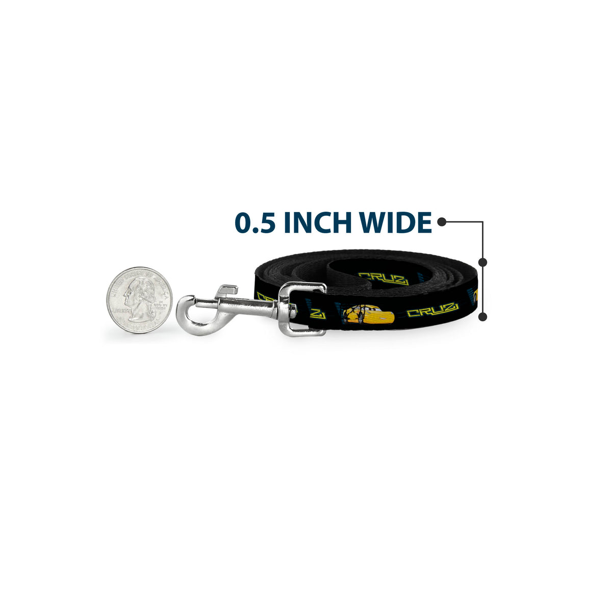 Dog Leash - Cars 3 CRUZ Car Profile Black/Blue/Yellow Dog Leashes Disney