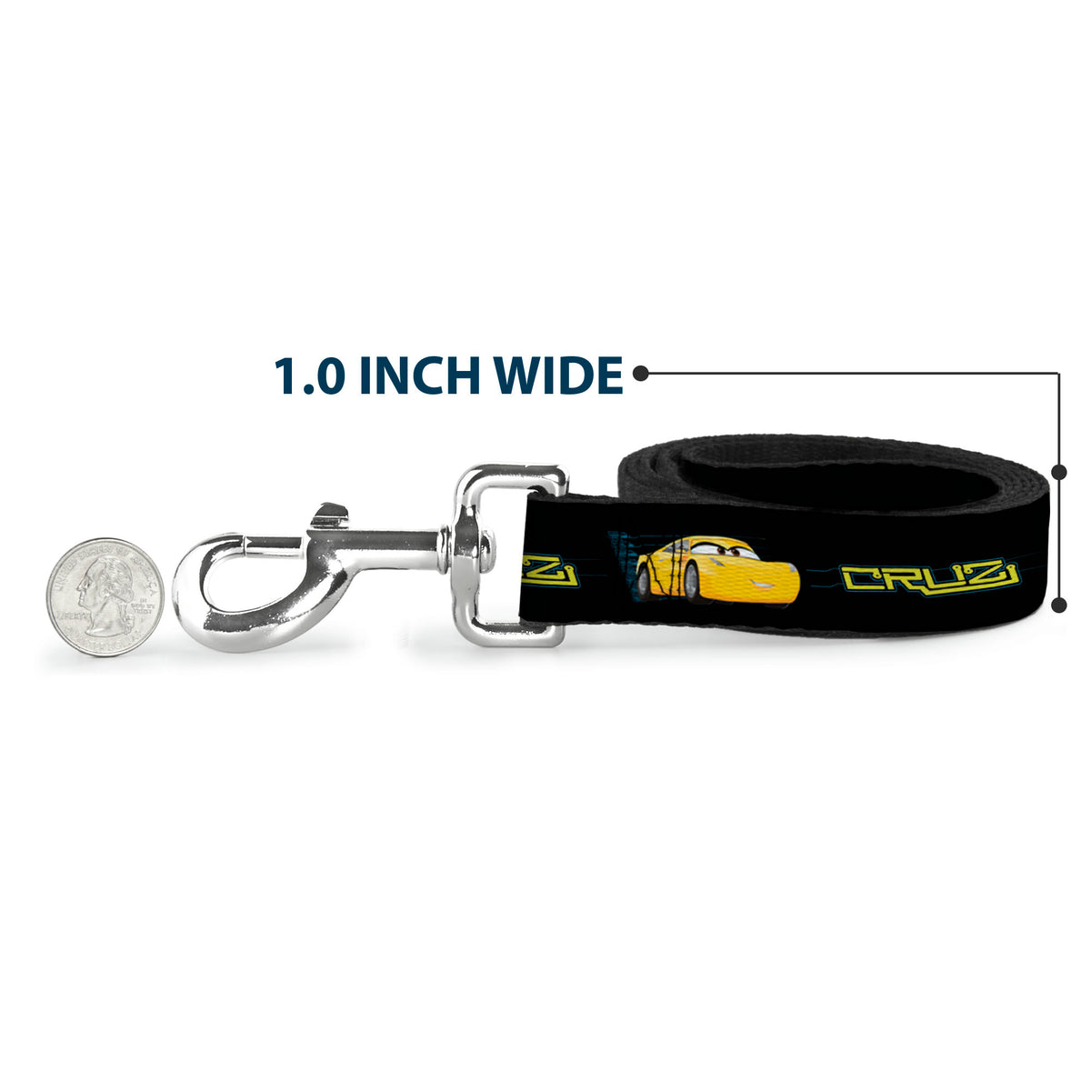 Dog Leash - Cars 3 CRUZ Car Profile Black/Blue/Yellow Dog Leashes Disney