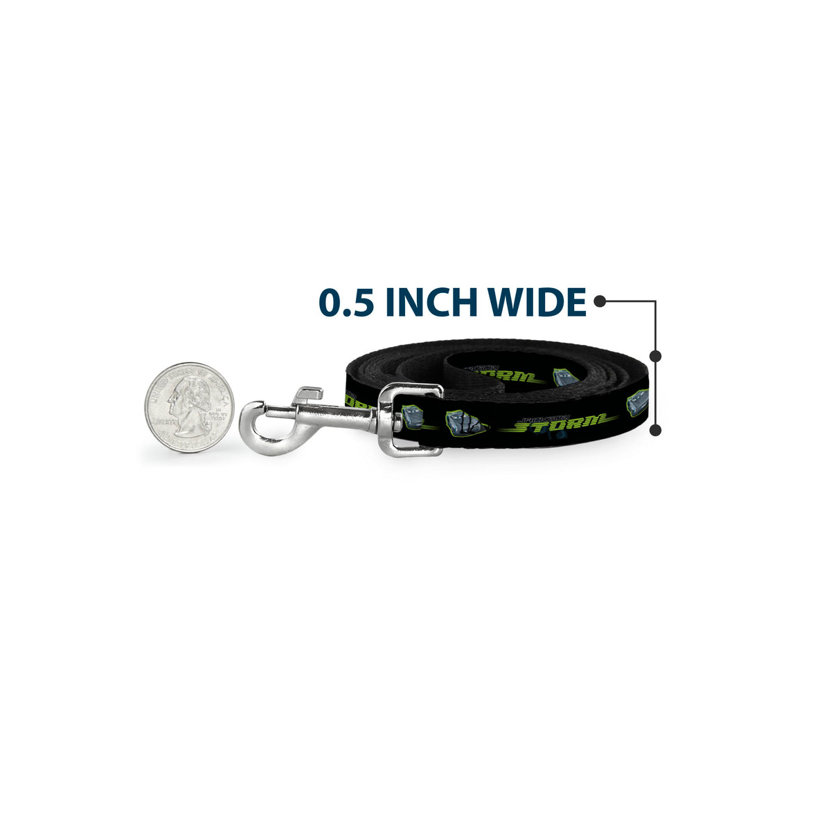 Dog Leash - Cars 3 JACKSON STORM Pose/STRIPE Black/Greens Dog Leashes Disney