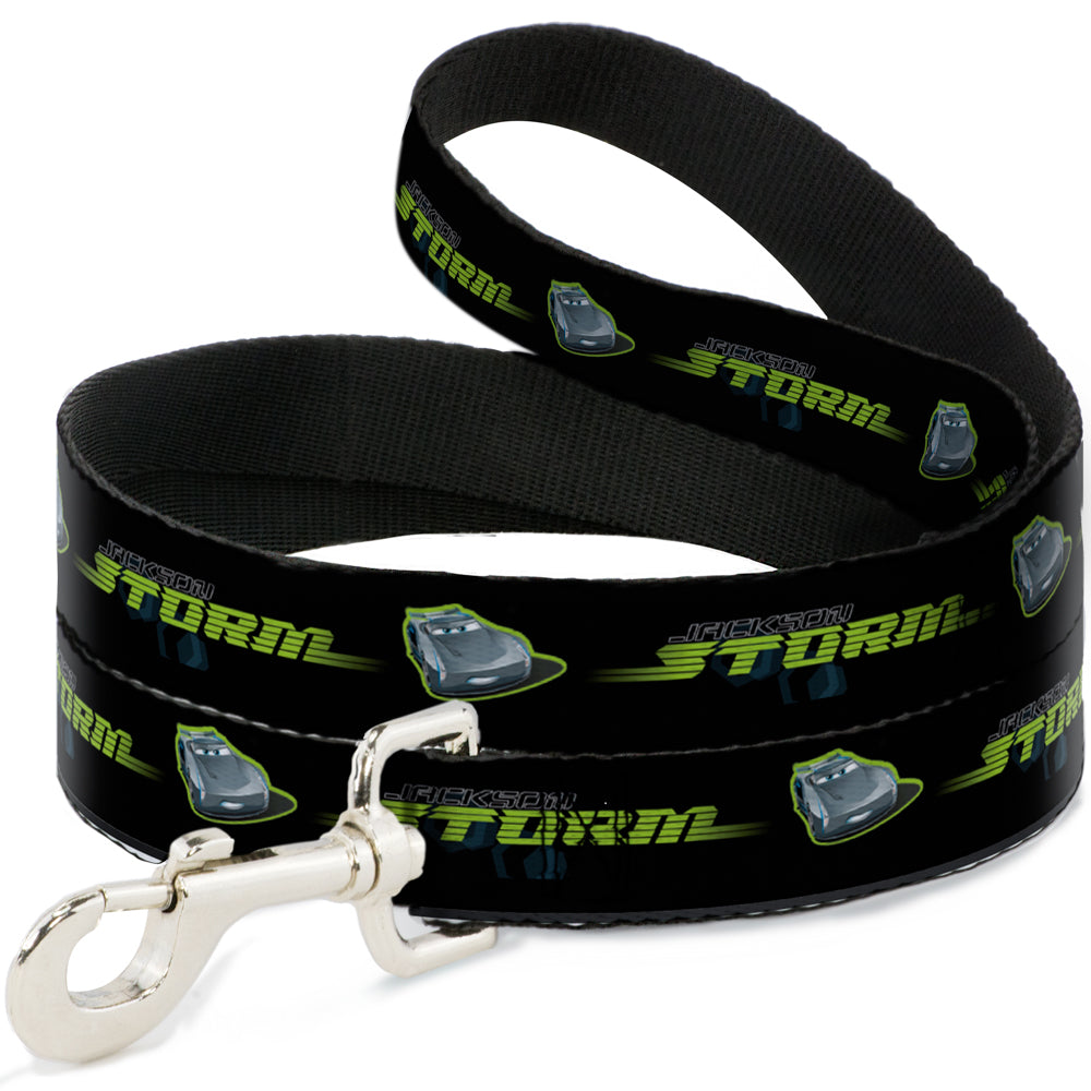 Dog Leash - Cars 3 JACKSON STORM Pose/STRIPE Black/Greens Dog Leashes Disney