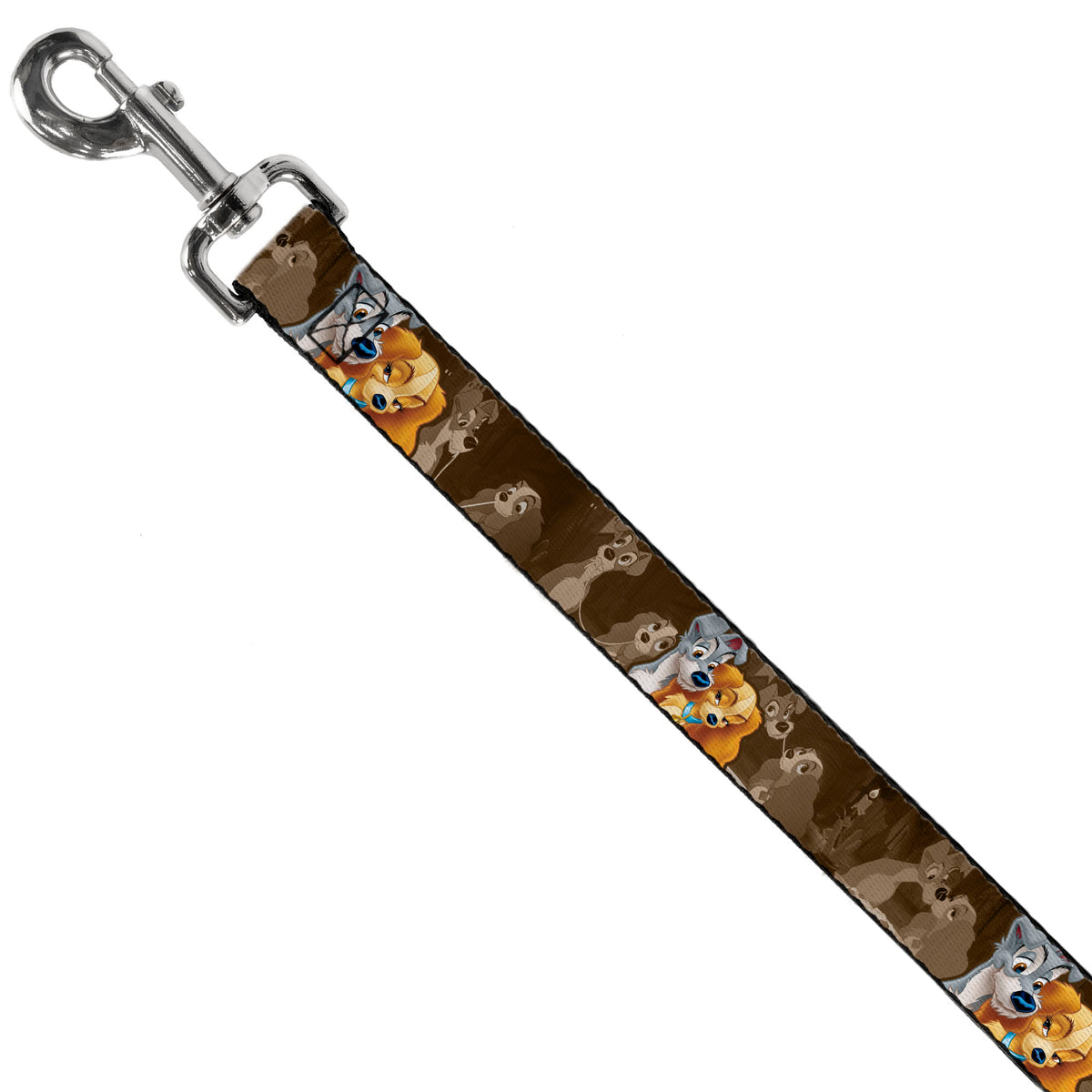 Dog Leash - Lady and Tramp 2-Poses/Spaghetti Kiss Scene Browns Dog Leashes Disney