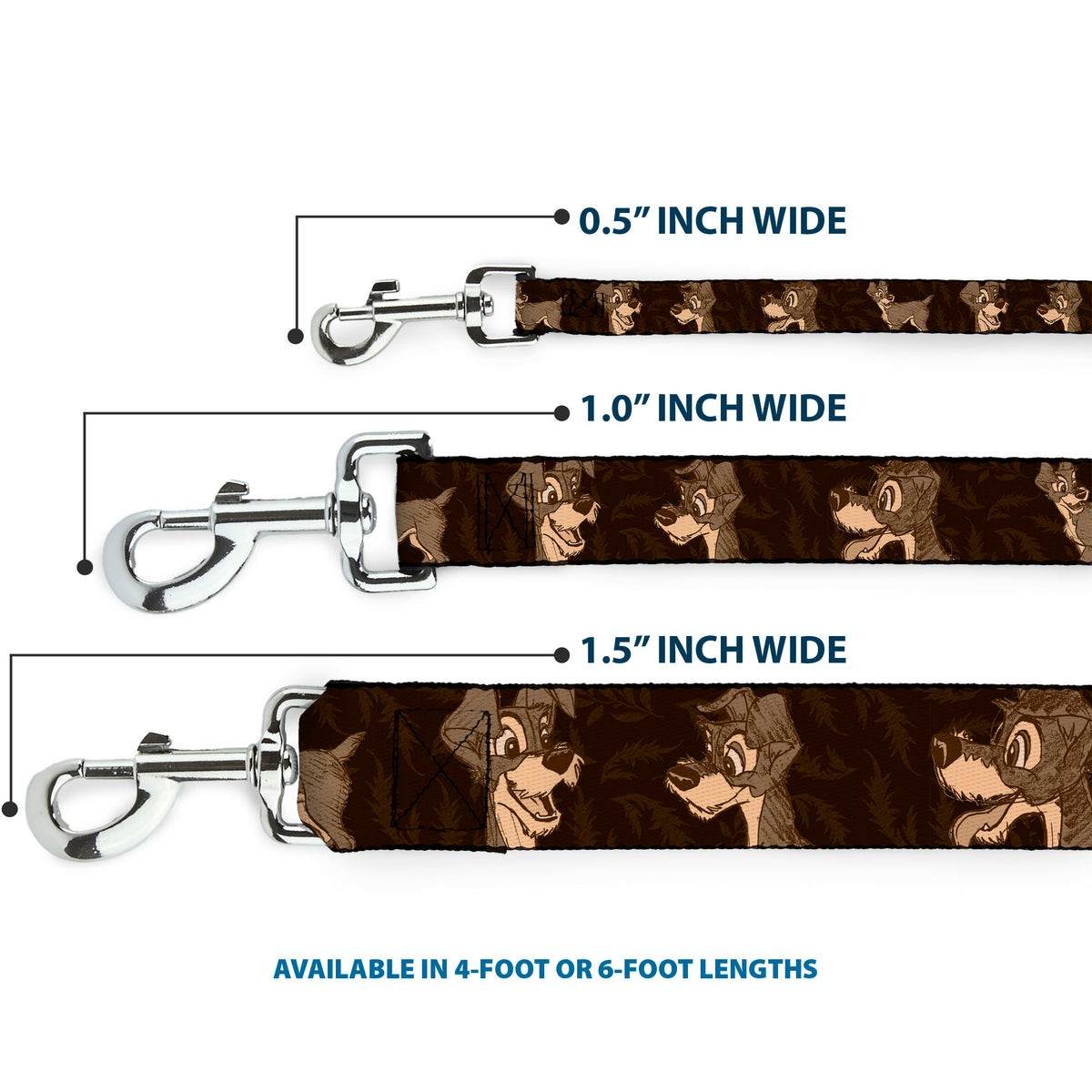Dog Leash - Tramp 4-Pose Sketch Browns Dog Leashes Disney