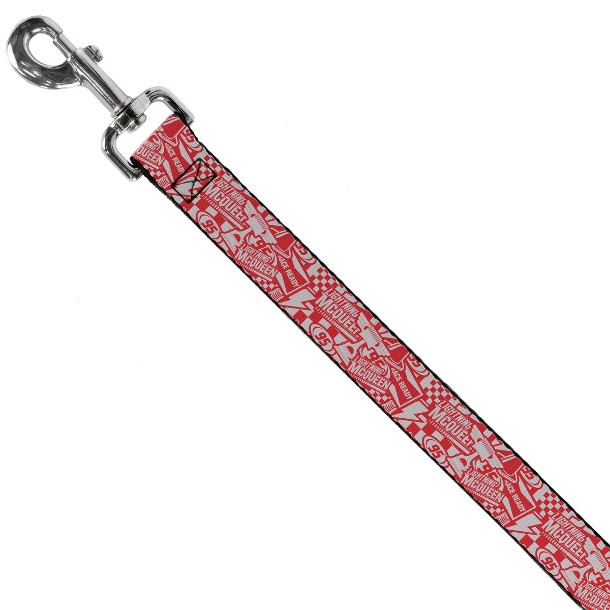 Dog Leash - Cars 3 LIGHTNINING MCQUEEN Icons Collage White/Red Dog Leashes Disney