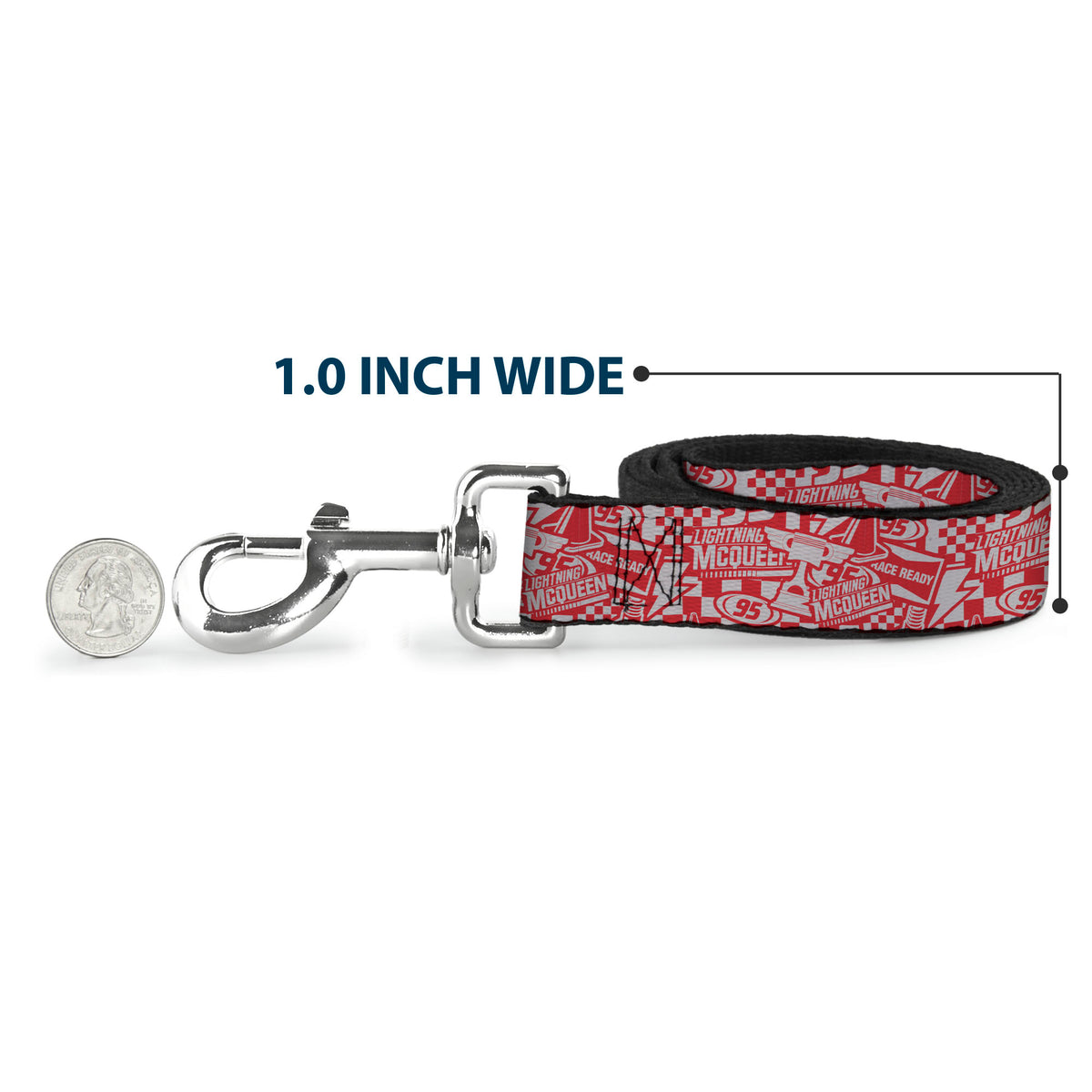 Dog Leash - Cars 3 LIGHTNINING MCQUEEN Icons Collage White/Red Dog Leashes Disney
