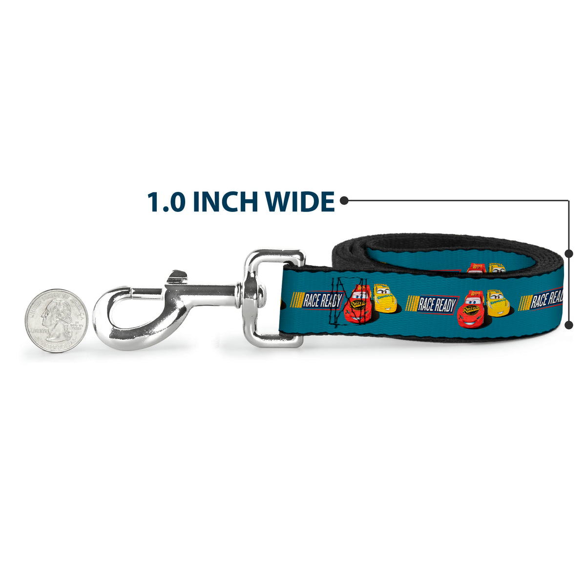 Dog Leash - Cars 3 Lightning McQueen/Cruz Ramirez Pose RACE READY Blue/Yellow/Red Dog Leashes Disney