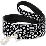 Dog Leash - Mickey Mouse Hand Gestures2 Scattered Black/White Dog Leashes Disney