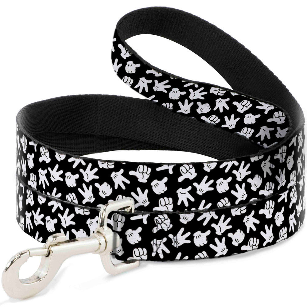 Dog Leash - Mickey Mouse Hand Gestures2 Scattered Black/White Dog Leashes Disney