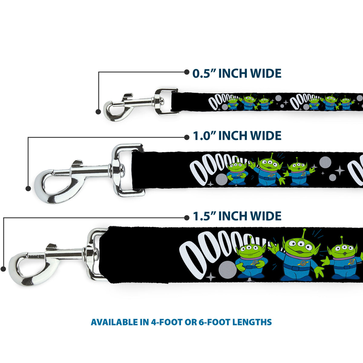 Dog Leash - Toy Story 3-Aliens OOOOOHHH Black/White/Gray Dog Leashes Disney