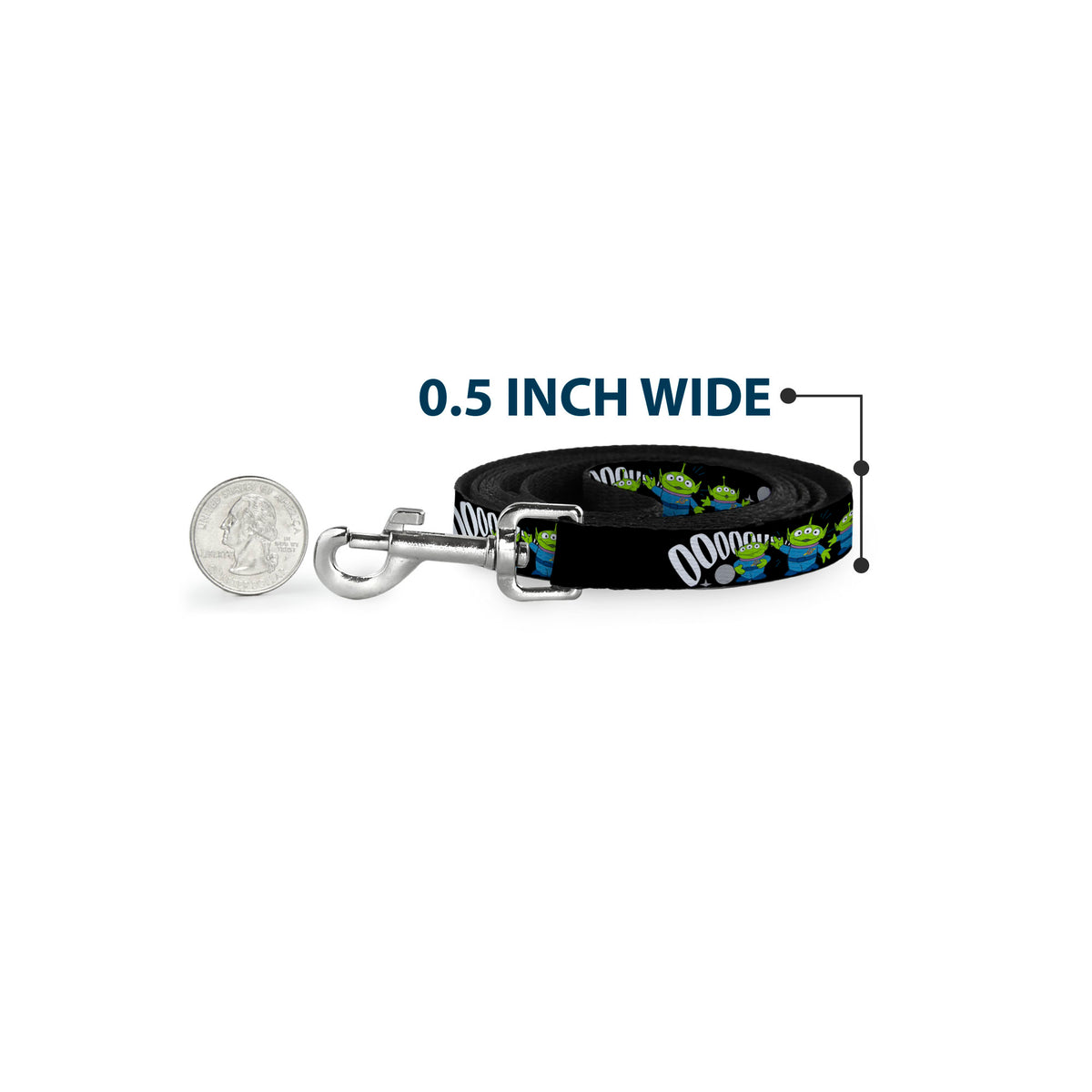 Dog Leash - Toy Story 3-Aliens OOOOOHHH Black/White/Gray Dog Leashes Disney
