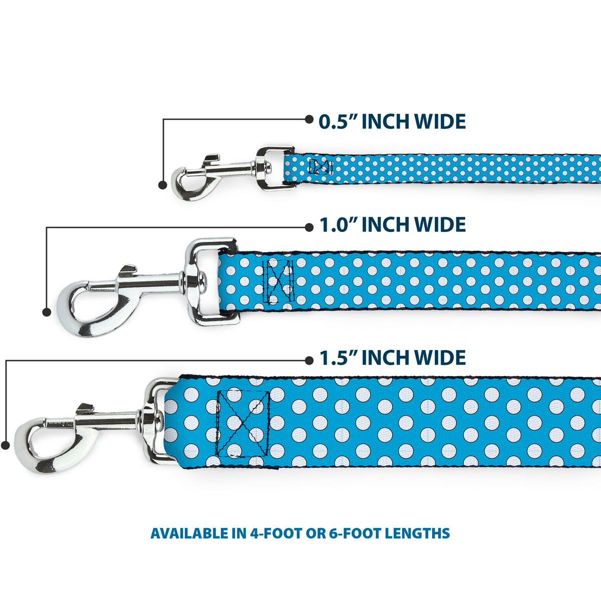 Dog Leash - Minnie Mouse Bow Dots Blue/Black/White/Red Dog Leashes Disney