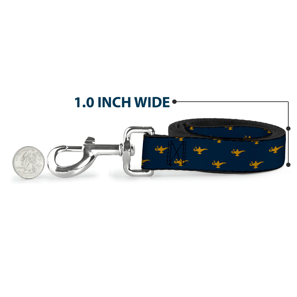 Dog Leash - Aladdin Genie Lamp Monogram Navy/Gold Dog Leashes Disney