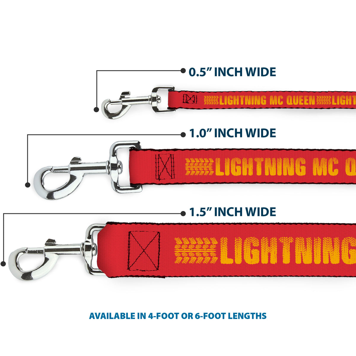 Dog Leash - Cars LIGHTNING MCQUEEN Tread Red/Orange Dog Leashes Disney