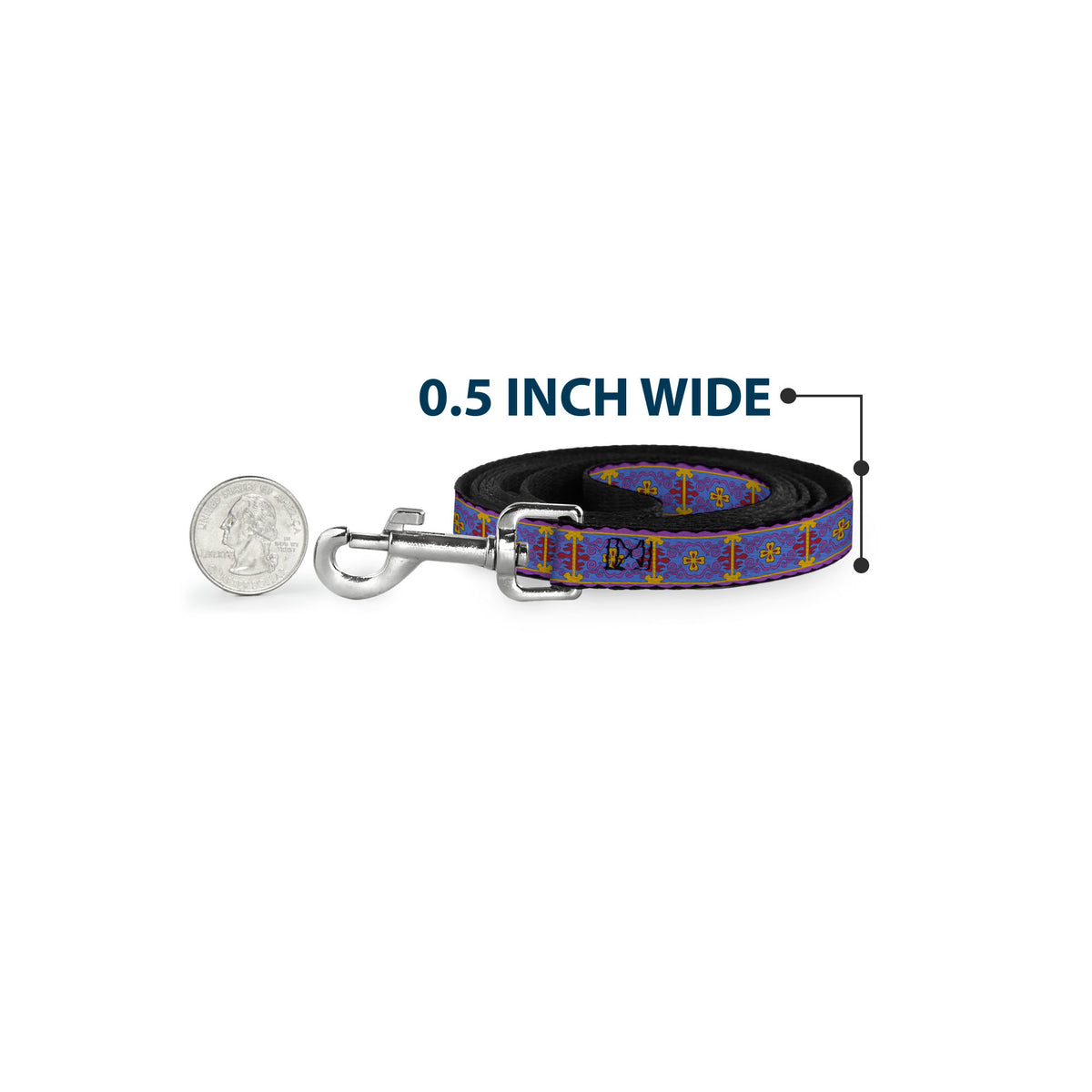 Dog Leash - Classic Aladdin Magic Carpet Tapestry Blue/Purple/Gold/Red Dog Leashes Disney